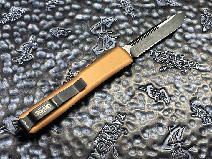 Microtech Ultratech OTF Knife S/E Standard Part Serrated Tan