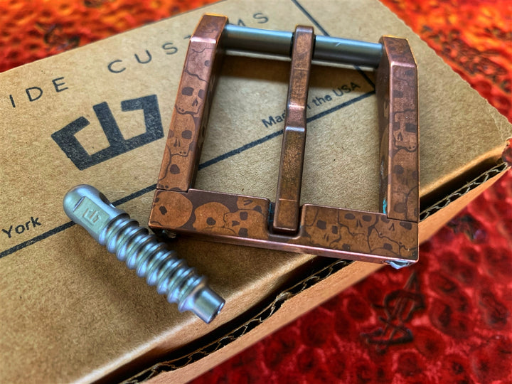 Blackside Customs / Derek Munroe Collaboration Modular Belt Buckle Copper Skull Camo Microbatch