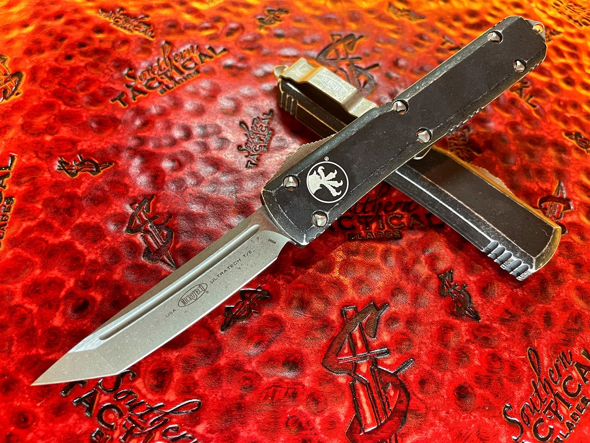 Microtech Ultratech Tanto Apocalyptic Distressed Black Standard ...
