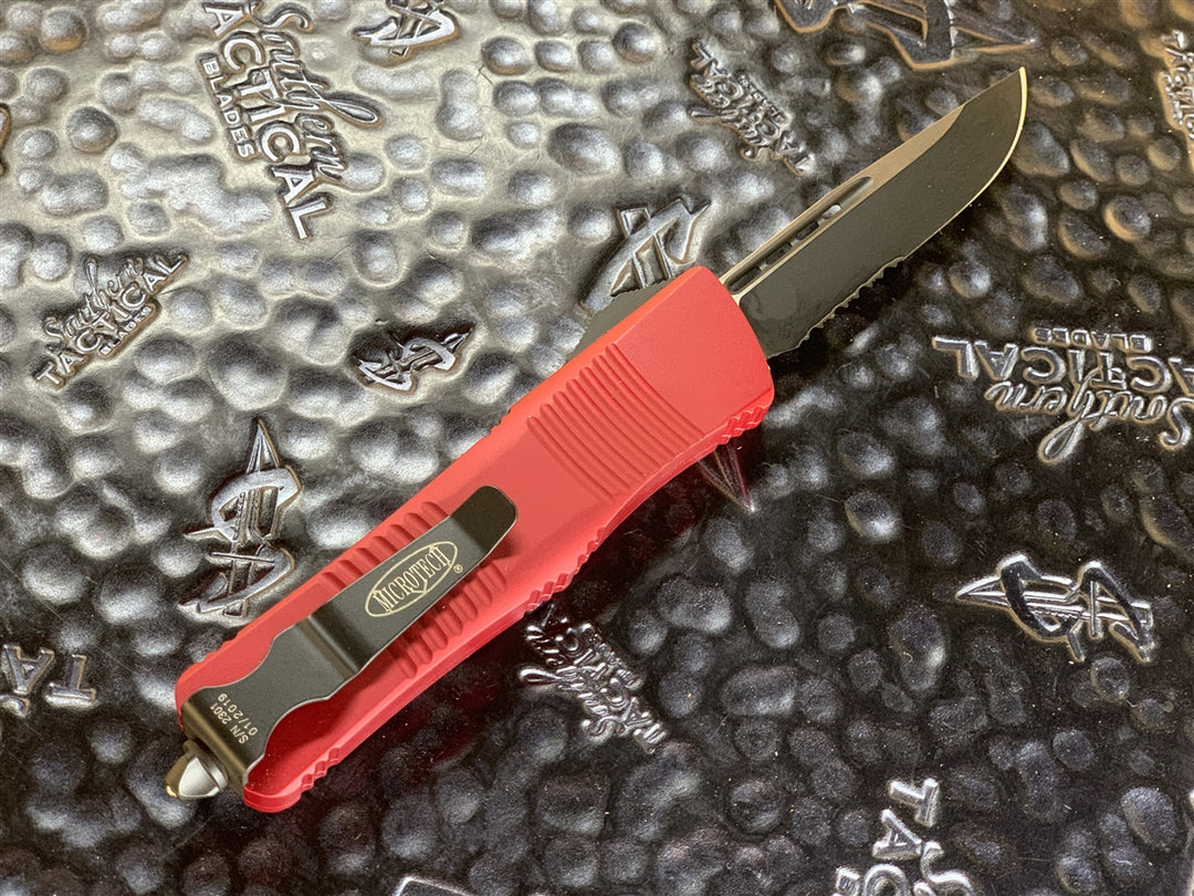 Microtech Troodon Single Edge Part Serrated Red