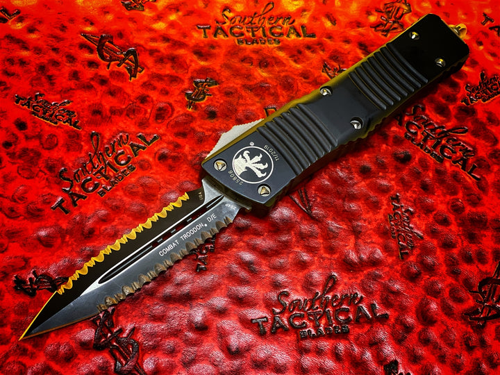 Microtech Combat Troodon OTF Automatic Knife Double Edge Double Full Serrated “USED”