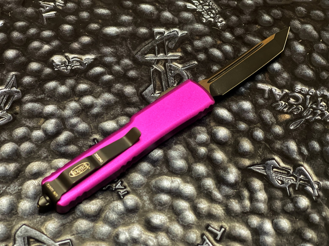Microtech UTX-70 OTF Automatic Knife Tanto Edge Standard Violet
