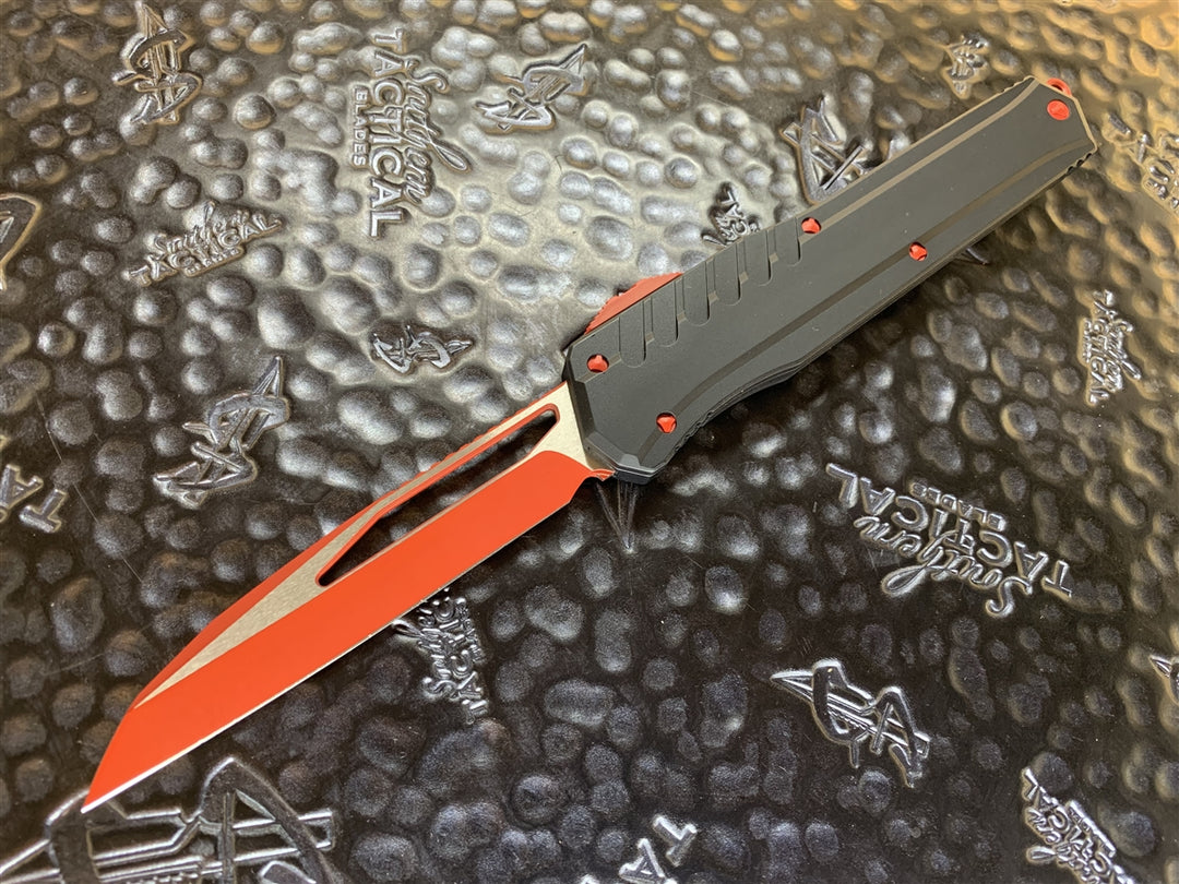 Microtech Cypher MK7 Single Edge Red w/ Black Accents