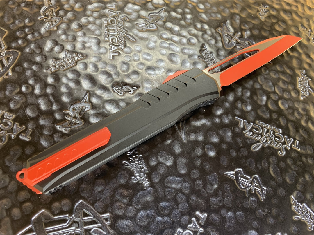 Microtech Cypher MK7 Single Edge Red w/ Black Accents