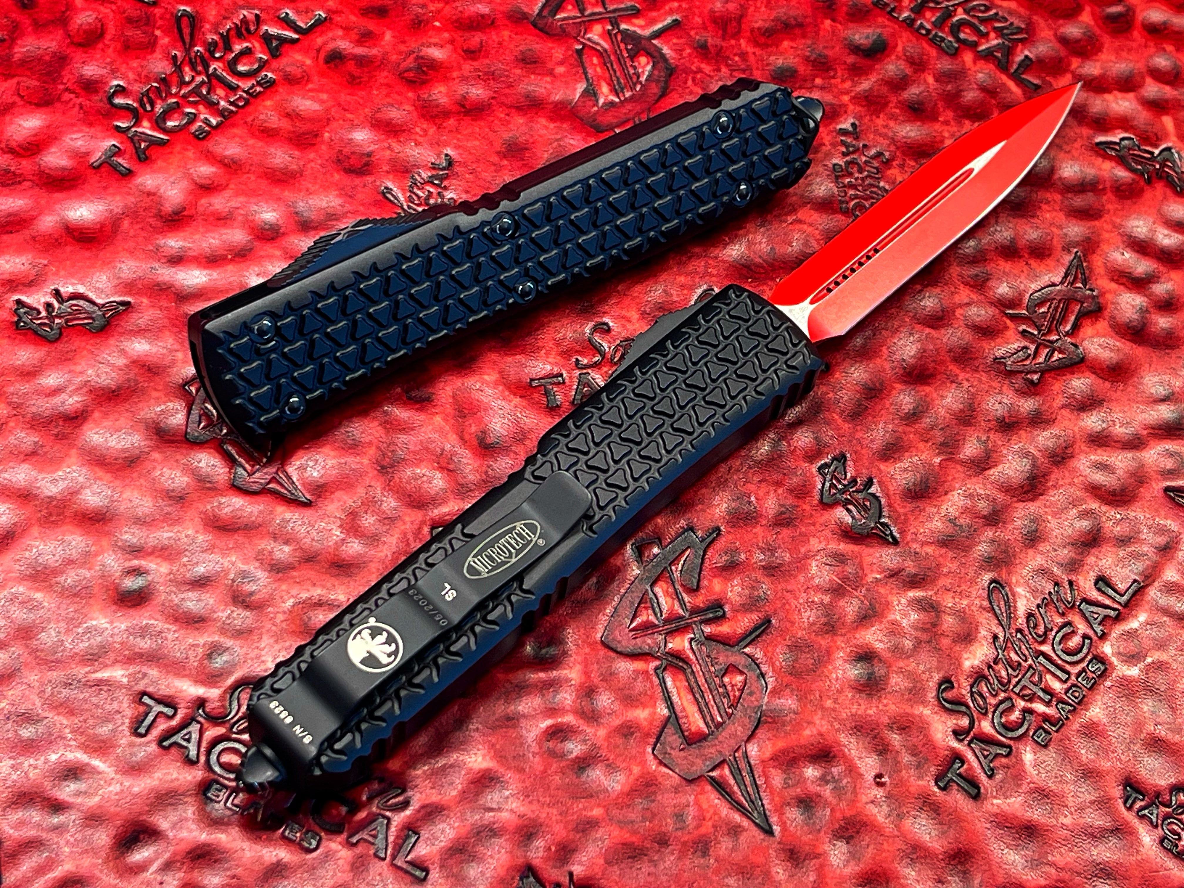 Microtech Ultratech Sith Lord Double Edge Full Serrated Red Blade w/ Ringed Hardware
