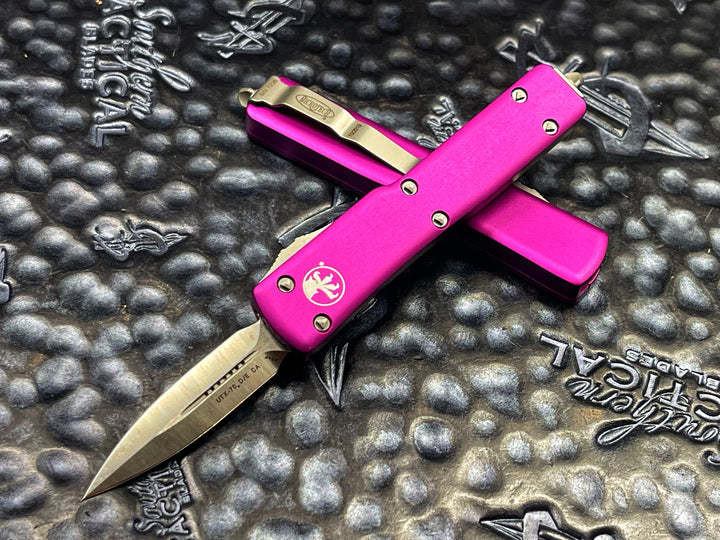 Microtech UTX-70 Double Edge Satin Standard Violet California Legal