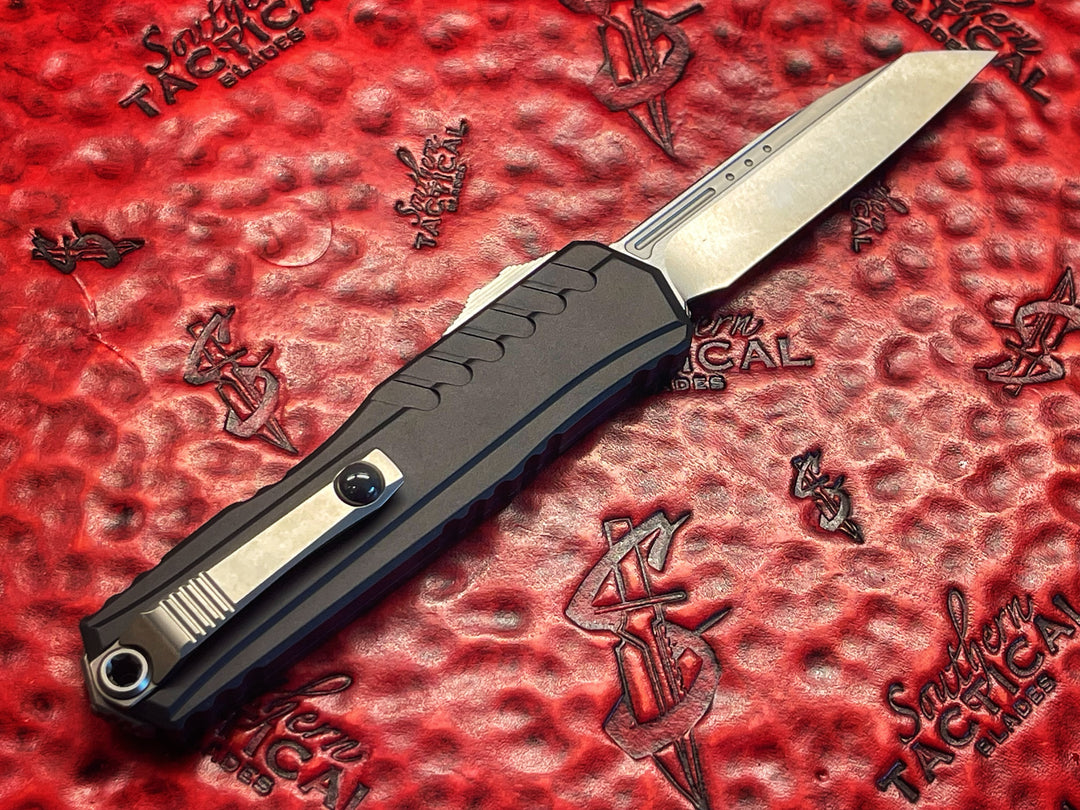 MARFIONE Custom Cypher Gen II Prototype, Stonewash Single Edge, Double Action OTF Knife