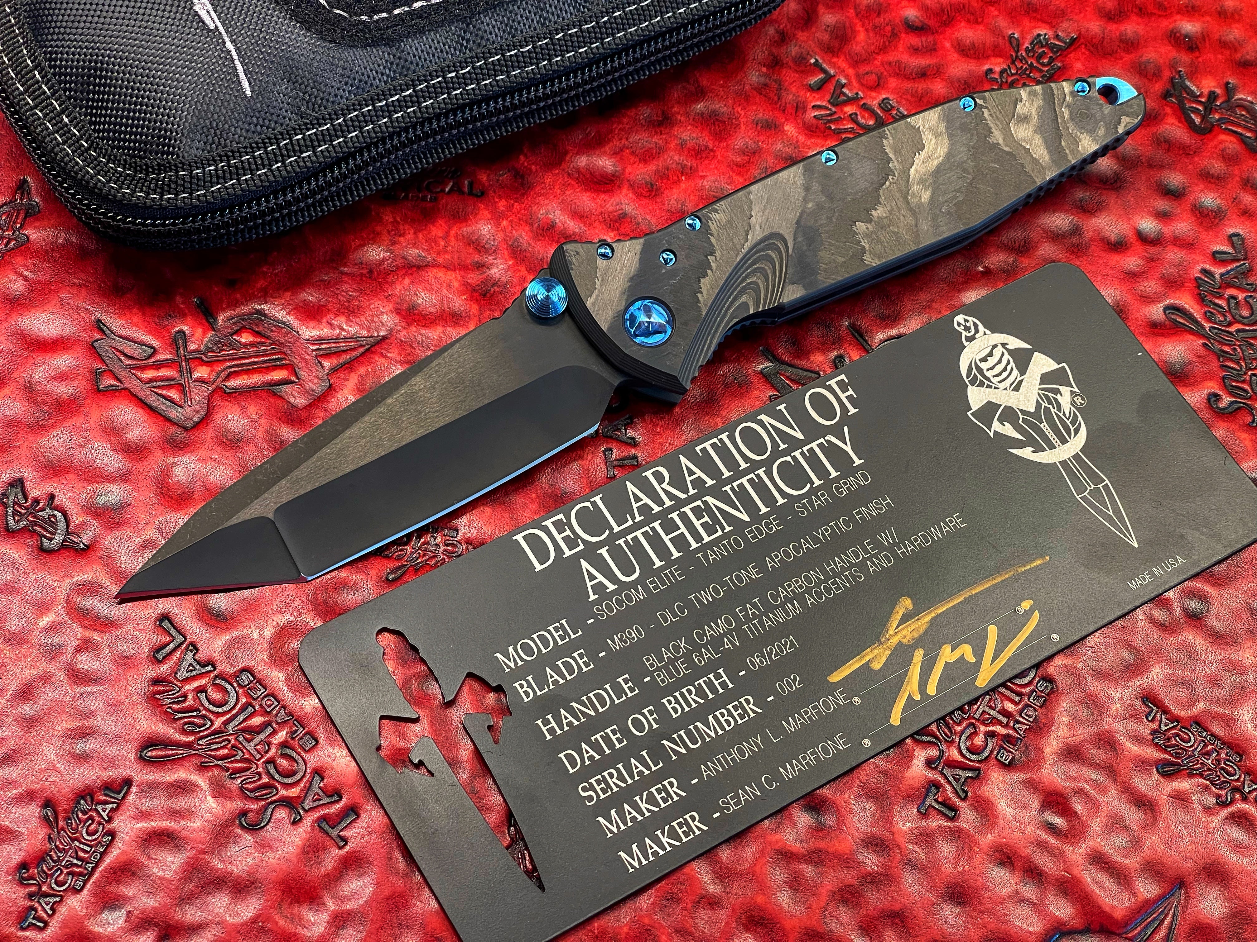 Marfione Custom Socom Elite Tanto DLC Star Grind Fat Carbon | Southern  Tactical Blades – SouthernBlades