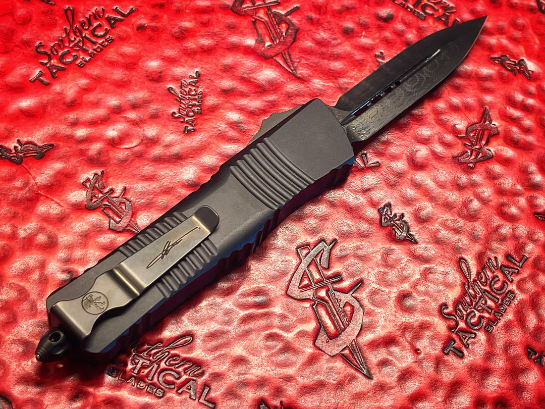 Microtech Combat Troodon, Double Edge Damascus, DLC Shadow Signature Series, DOuble Action OTF Knife