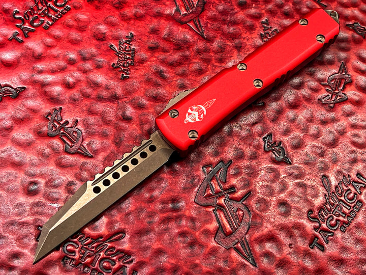 Microtech Ultratech Warhound Bronze Apocalyptic Red Signature Series