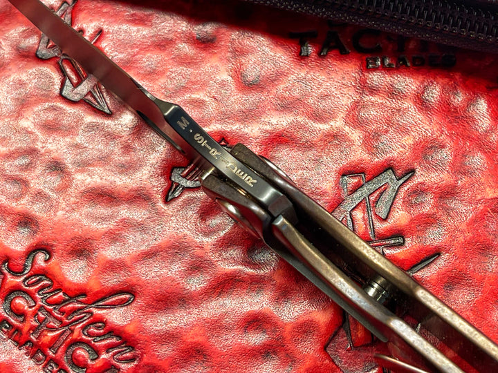 Strider Knives SNG Performance Series, Nitrate Coated, Orange Peel Finished Titanium, Manual Folding Knife Pre-Owned