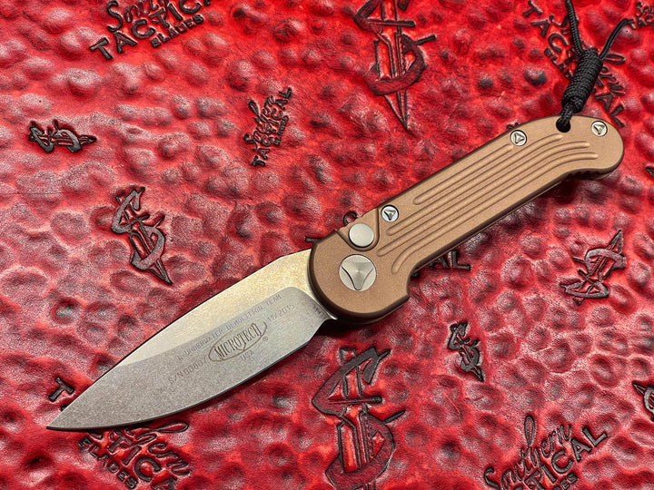 Microtech LUDT Single Edge Stonewashed Standard Tan