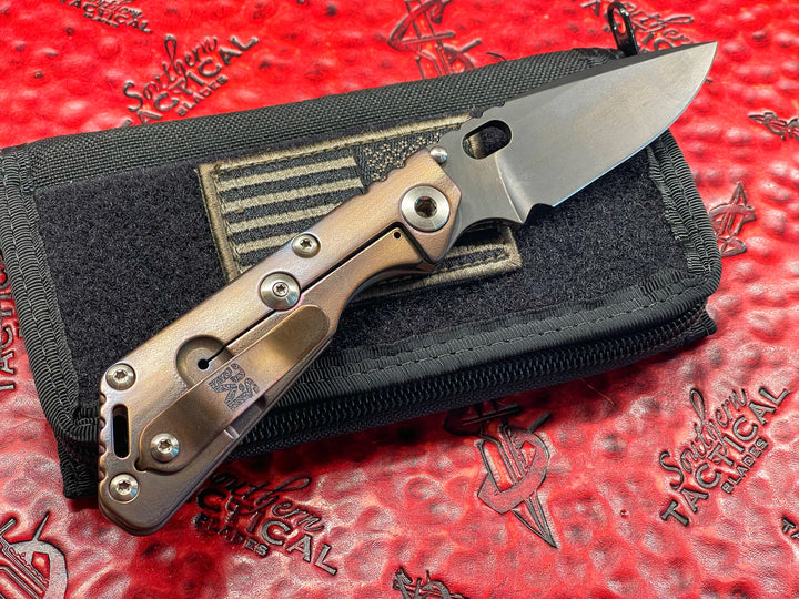 Strider Knives SNG Performance Series, Nitrate Coated, Orange Peel Finished Titanium, Manual Folding Knife Pre-Owned