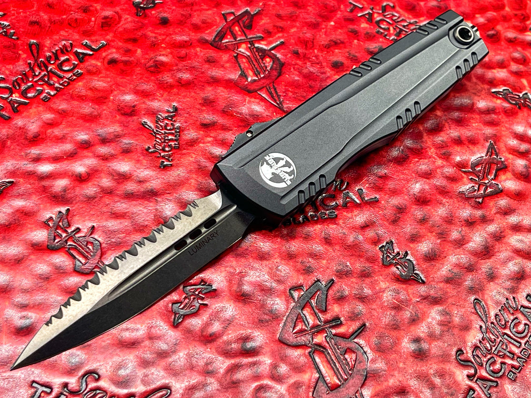 Microtech Luminary ZBP OTF DLC Full Serrated Knife Set Surefire Collab (PRE OWNED)