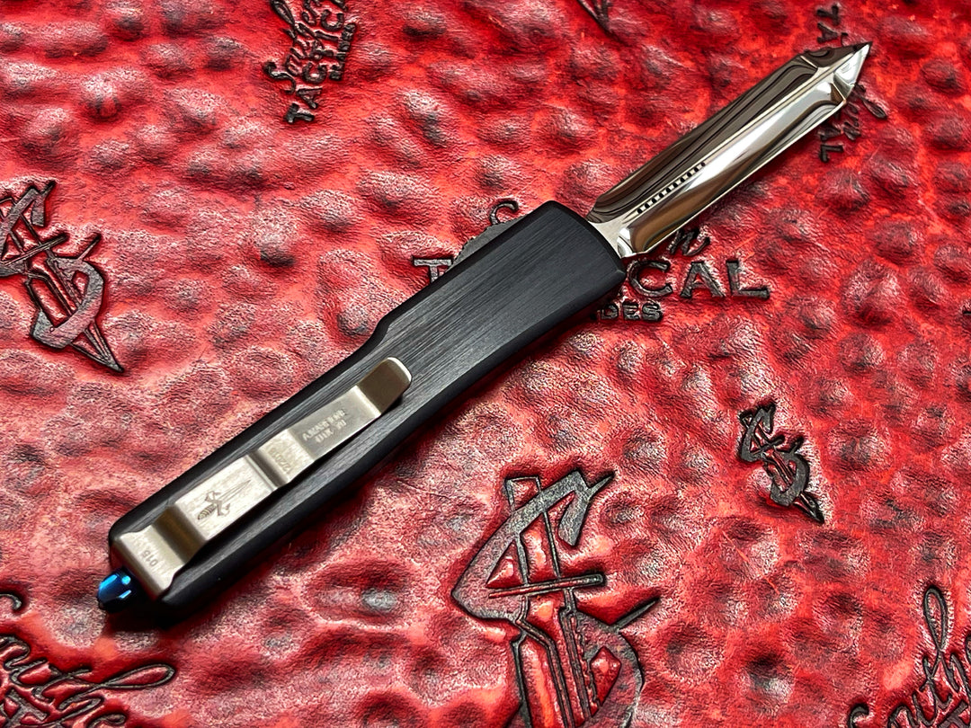 Marfione Custom UTX70 Spartan Mirror Polished, Hefted Aluminum, Blue Titanium Accents