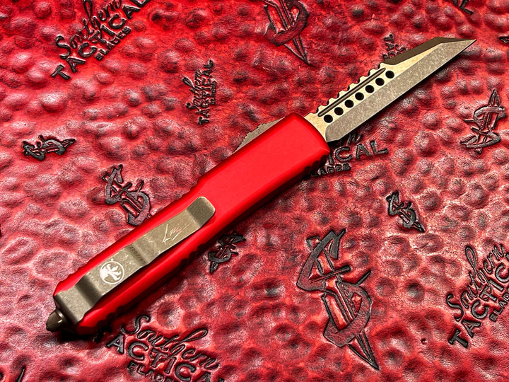 Microtech Ultratech Warhound Bronze Apocalyptic Red Signature Series