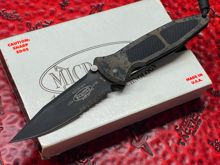 Microtech Knives Vintage Socom Elite, Manual Single Edge, Part Serrated Camo