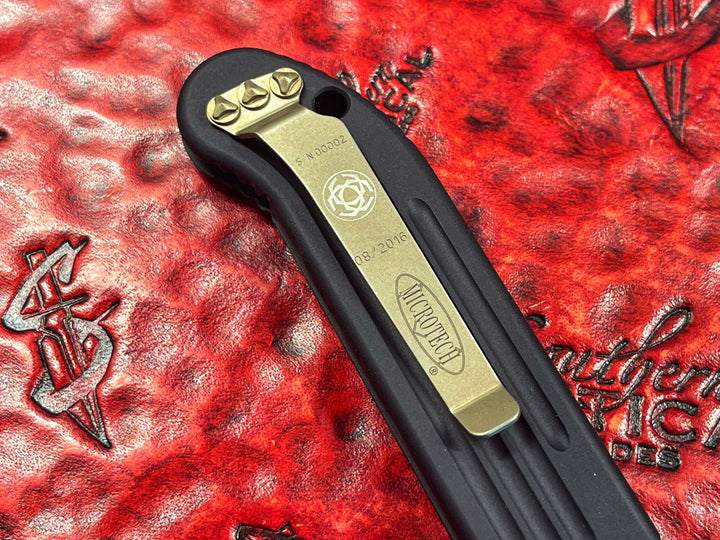 Microtech LUDT Single Edge KITANA Standard Bronze Accents Automatic OTS Knife serial #002