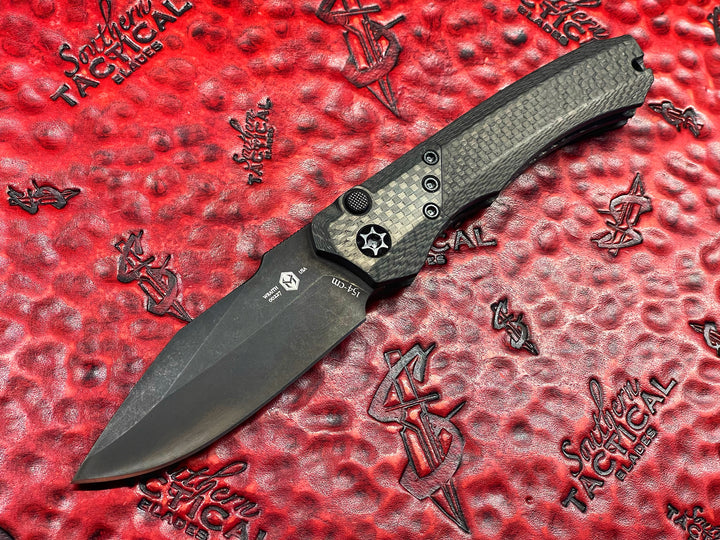 Heretic Knives Wraith Auto Distressed DLC Full Carbon Fiber, Automatic OTS Knife