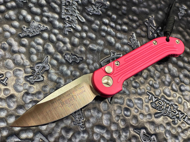 Microtech LUDT Single Edge Satin Standard PINK Automatic OTS Knife