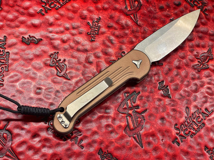 Microtech LUDT Single Edge Stonewashed Standard Tan
