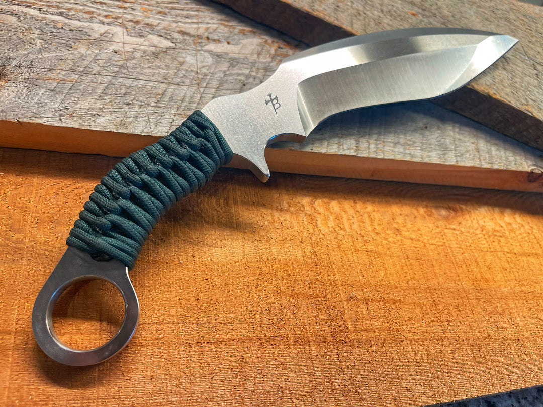 Borka Blades Furosia Kukuri Prototype, Satin Finish, Integral Ring Handle, One-of-a-Kind Prototype Fixed Blade Knife