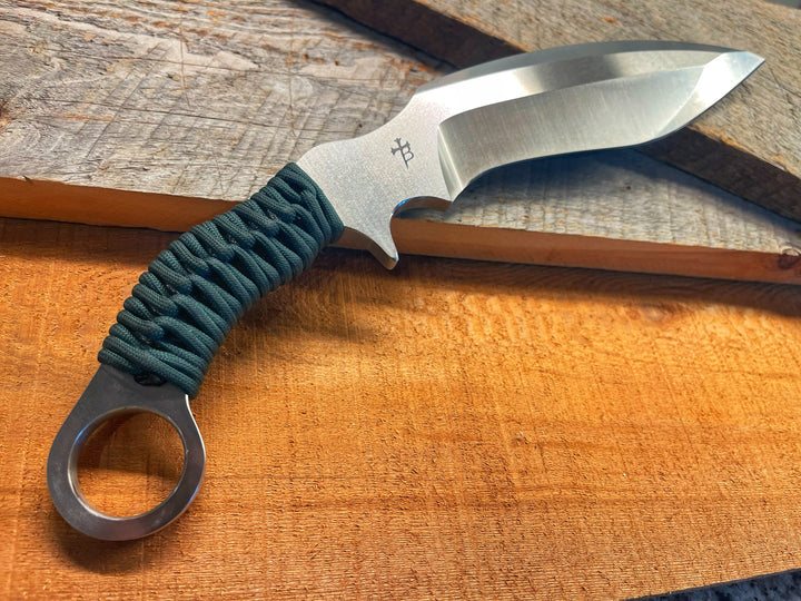 Borka Blades Furosia Kukuri Prototype, Satin Finish, Integral Ring Handle, One-of-a-Kind Prototype Fixed Blade Knife