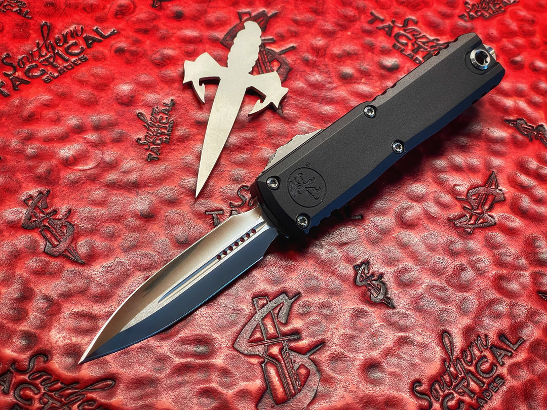 MARFIONE UTX-85 Gen III Prototype, Double Edge Diamond Wash, Hard Cut Stainless Hardware, Double Action OTF Knife