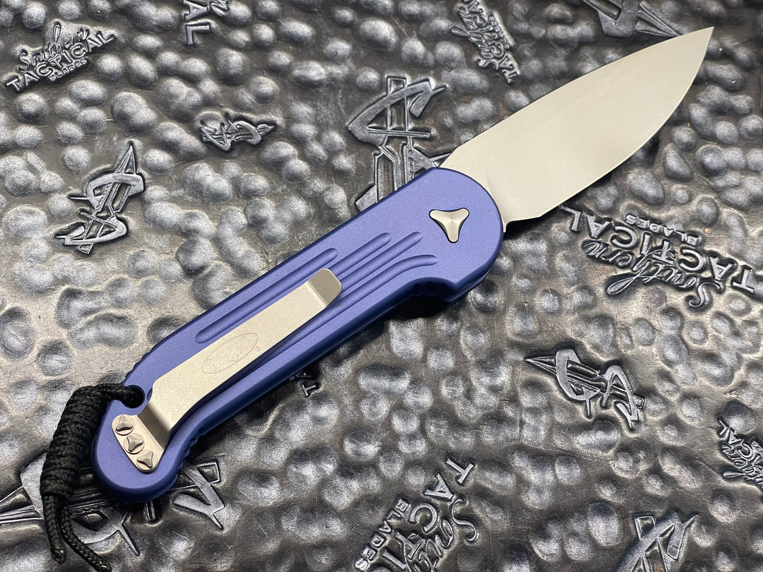Microtech LUDT Single Edge Bead Blast Standard Purple automatic OTS Knife