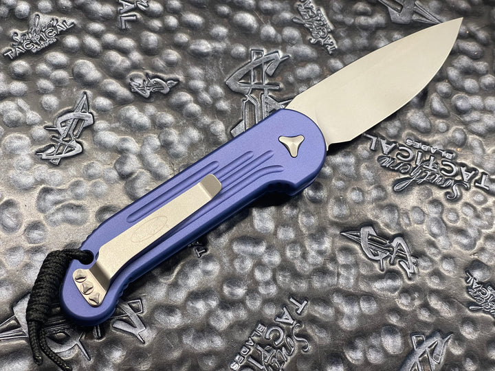 Microtech LUDT Single Edge Bead Blast Standard Purple automatic OTS Knife