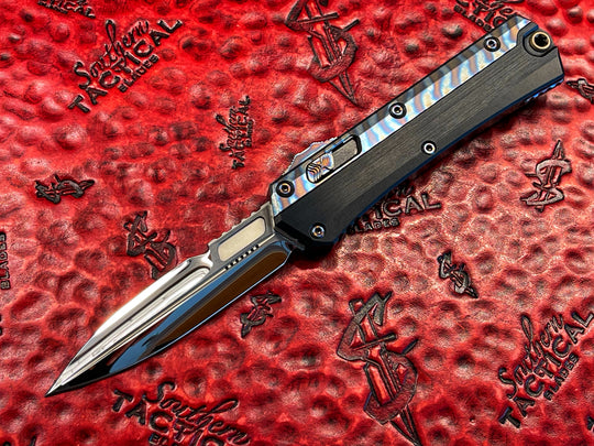 Custom Bayonet Marfione Custom Glykon, Mirror Polished Bayonet, Flamed Titanium/ Alum