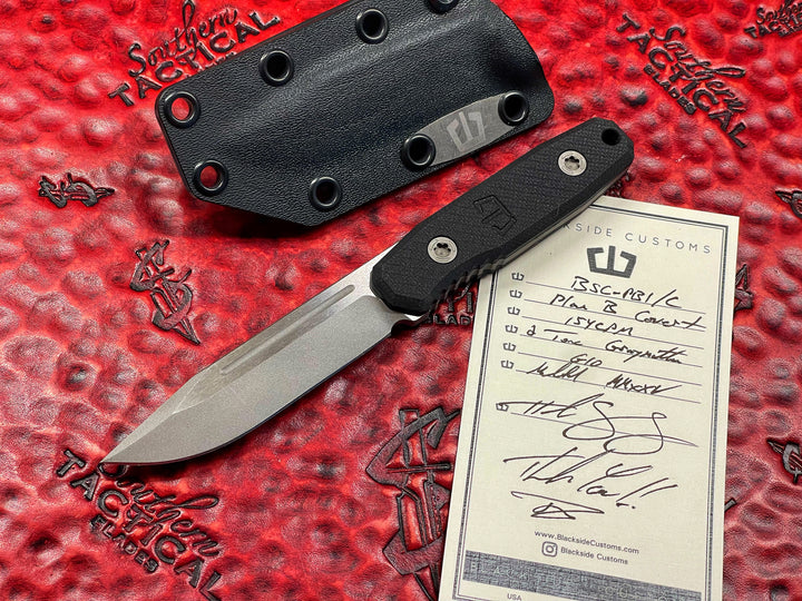 Blackside Customs Plan B Covert Fixed Blade Tow-Tone Graymatter