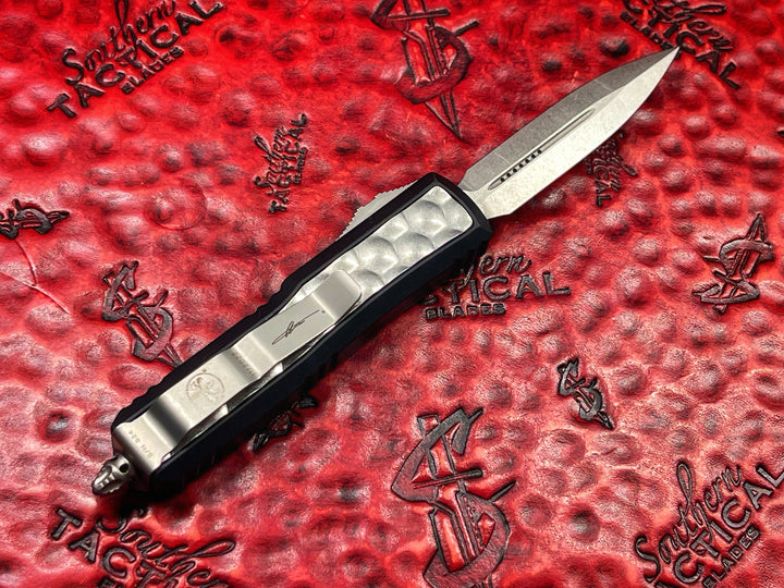 Microtech Daytona, Double Edge Stonewash Standard w/ Bubble Inlay, Doubke Action OTF knife.