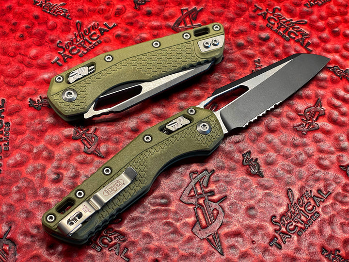 Microtech Knives MSI RAM-LOK Black Blade Part Serrated OD Green Polymer