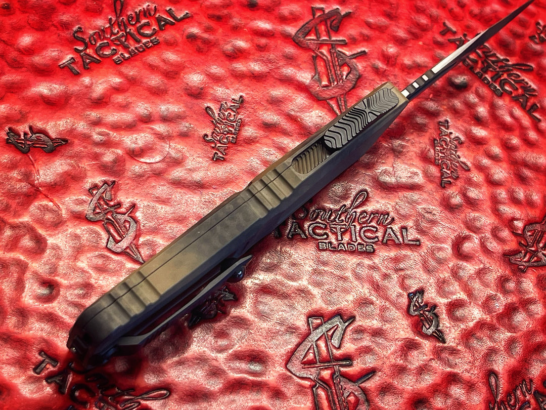 Microtech Combat Troodon Bowie Gen III, Prototype Reptilian Camo Cerakote, Signature Series Double Action OTF Knife 1 of 2 made