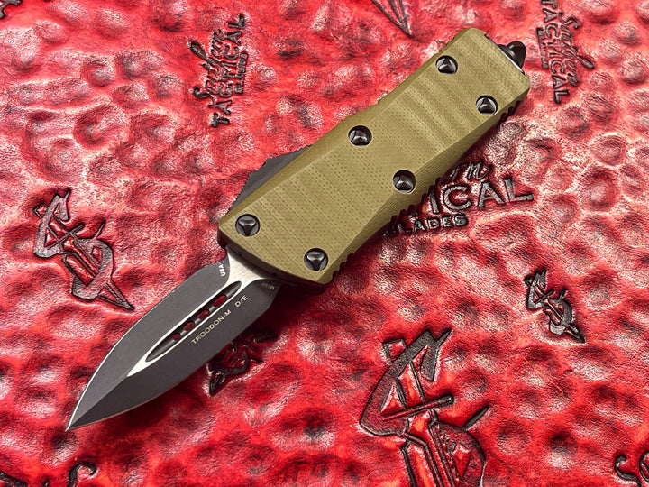 Microtech Mini Troodon Double Edge Standard OD Green G10 Top Signature Series Serial #002