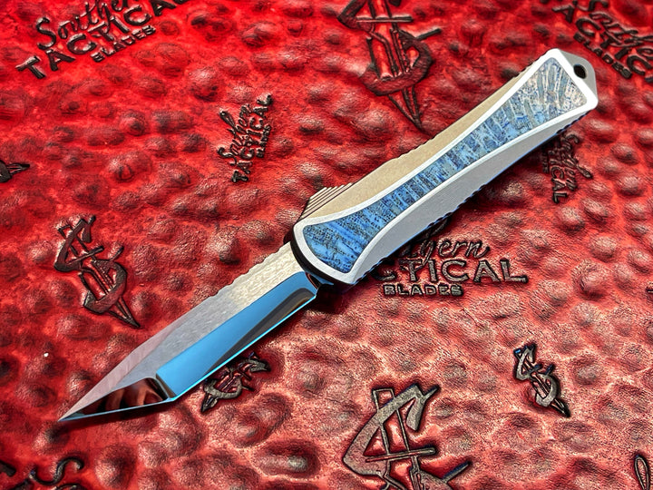 Heretic Knives Custom Manticore S, Mirror Polished Tanto, Stainless Steel w/ Coral Inlay (1 of 1)