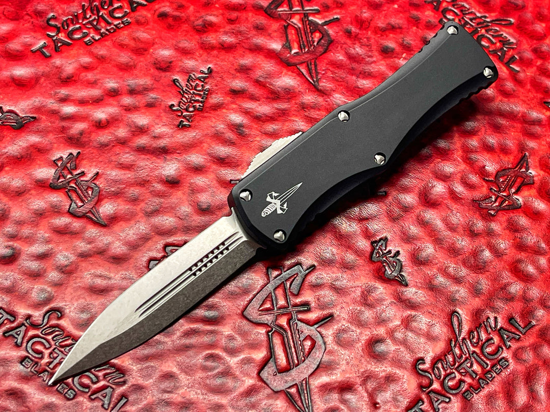 Microtech Hera Double Edge Stonewash Standard Vapor Blast Hardware, pre-production, serial #002 Ultra Rare Double Logo.