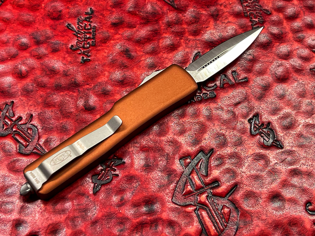 Microtech UTX-70 Double Edge Satin Standard Tan California Legal