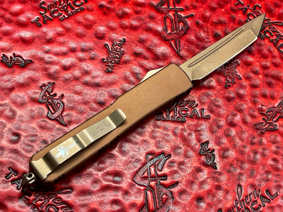 MARFIONE custom ULTRATECH Tanto Edge Star Grind, Desert Tactical edition, Bronzed Tri-wash, Bronzed Ti accents