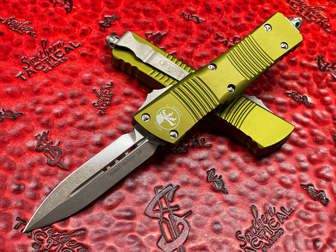 Microtech Combat Troodon Double Edge Apocalyptic OD Green Standard