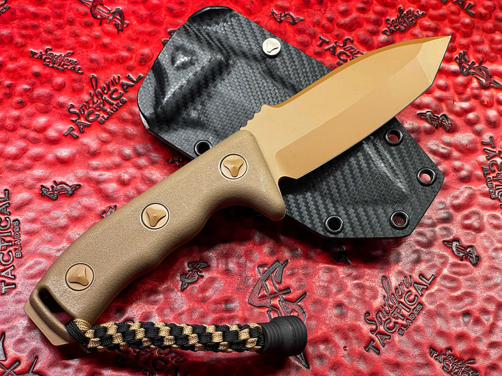 Microtech Currahee Fixed Blade Knife Tanto Edge Tan Standard