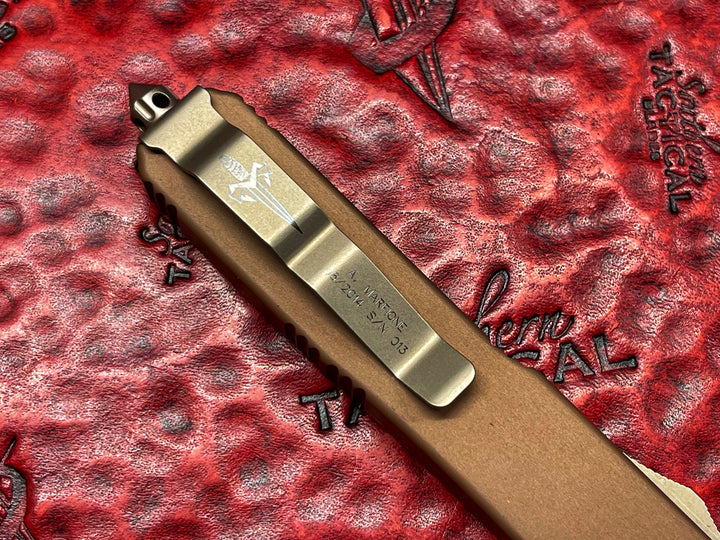 MARFIONE custom ULTRATECH Tanto Edge Star Grind, Desert Tactical edition, Bronzed Tri-wash, Bronzed Ti accents