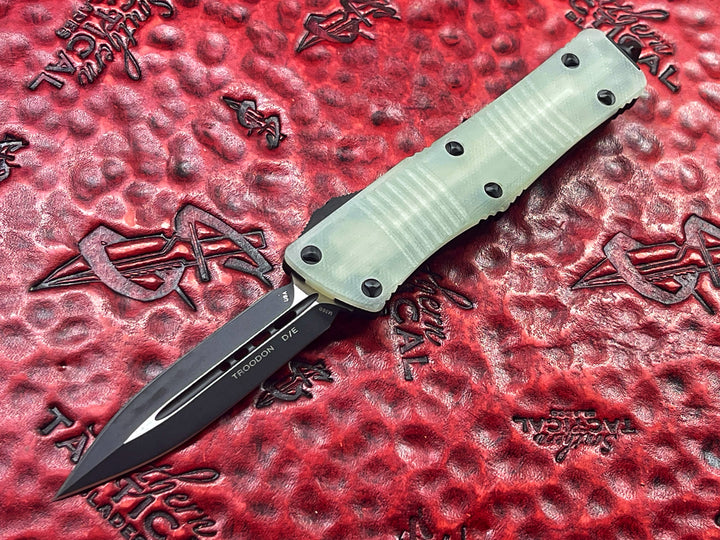 Microtech Troodon Double Edge, Jade Green G10 Top, Standard Signature Series