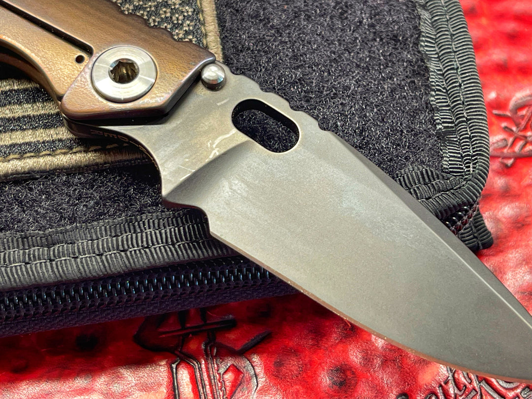 Strider Knives SNG Performance Series, Nitrate Coated, Orange Peel Finished Titanium, Manual Folding Knife Pre-Owned