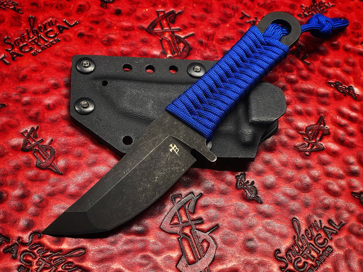 Borka Blades SBK-Tanto Fixed Blade DLC M390 Blue Cord Wrap