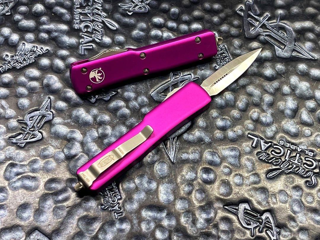 Microtech UTX-70 Double Edge Satin Standard Violet California Legal