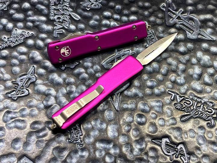 Microtech UTX-70 Double Edge Satin Standard Violet California Legal