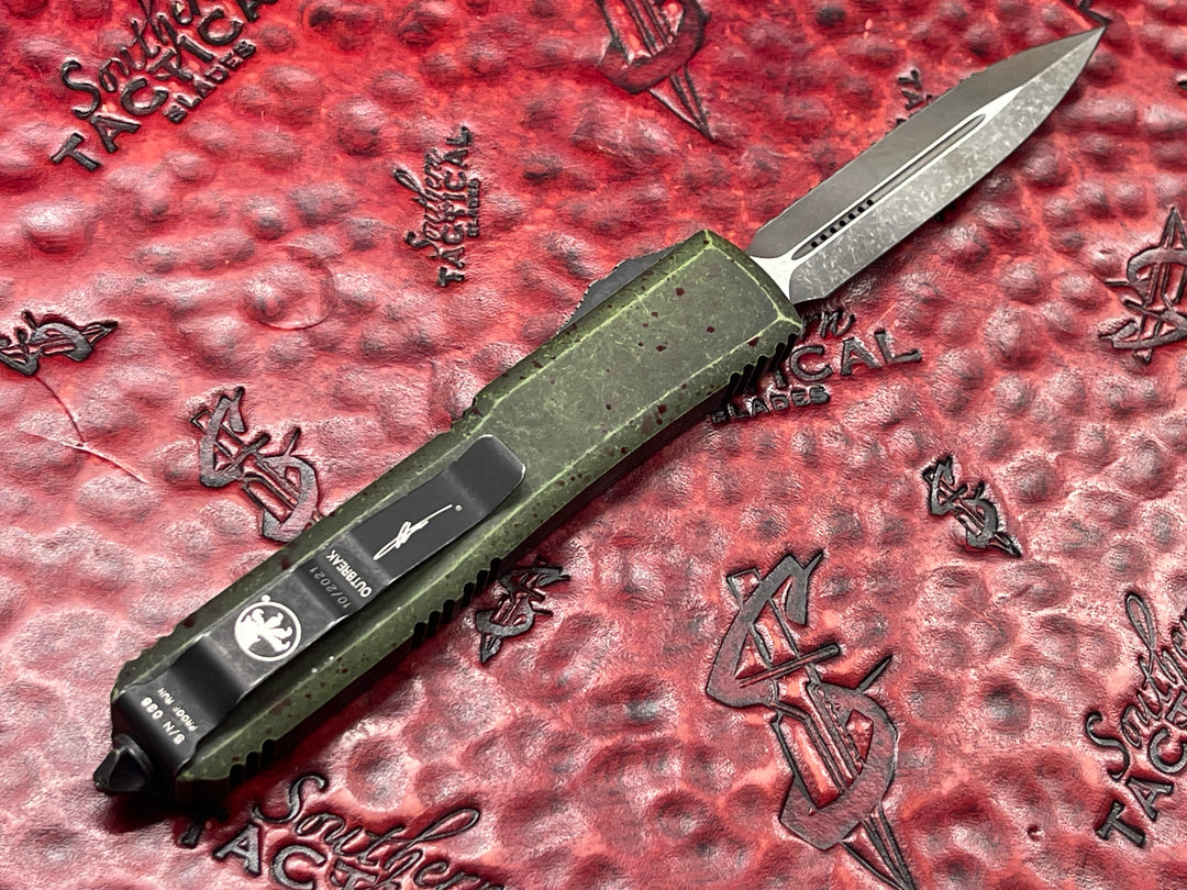 Microtech Ultratech Outbreak Double Edge, Full Serrated Proof Run, Signature Series, Double Action OTF knife