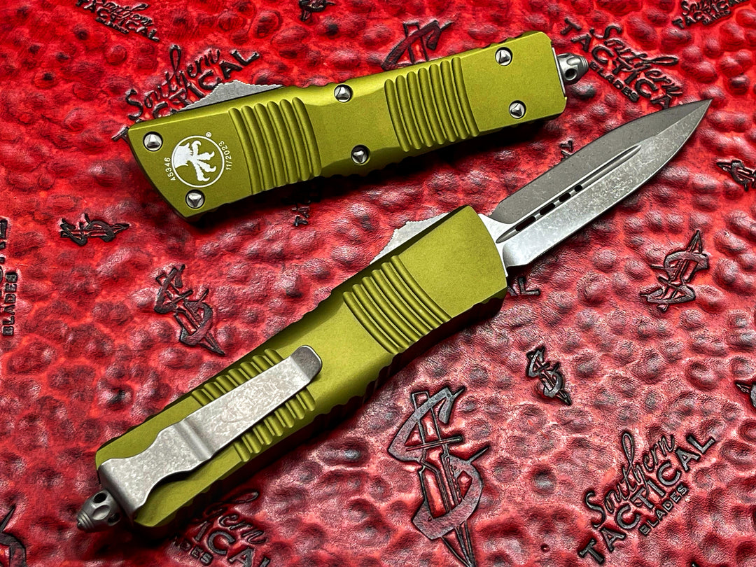 Microtech Combat Troodon Double Edge Apocalyptic OD Green Standard